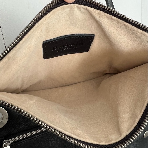 Hammitt Montana Large Black Pebbled Leather Silver Stud Grommets Crossbody Bag - Picture 6 of 8